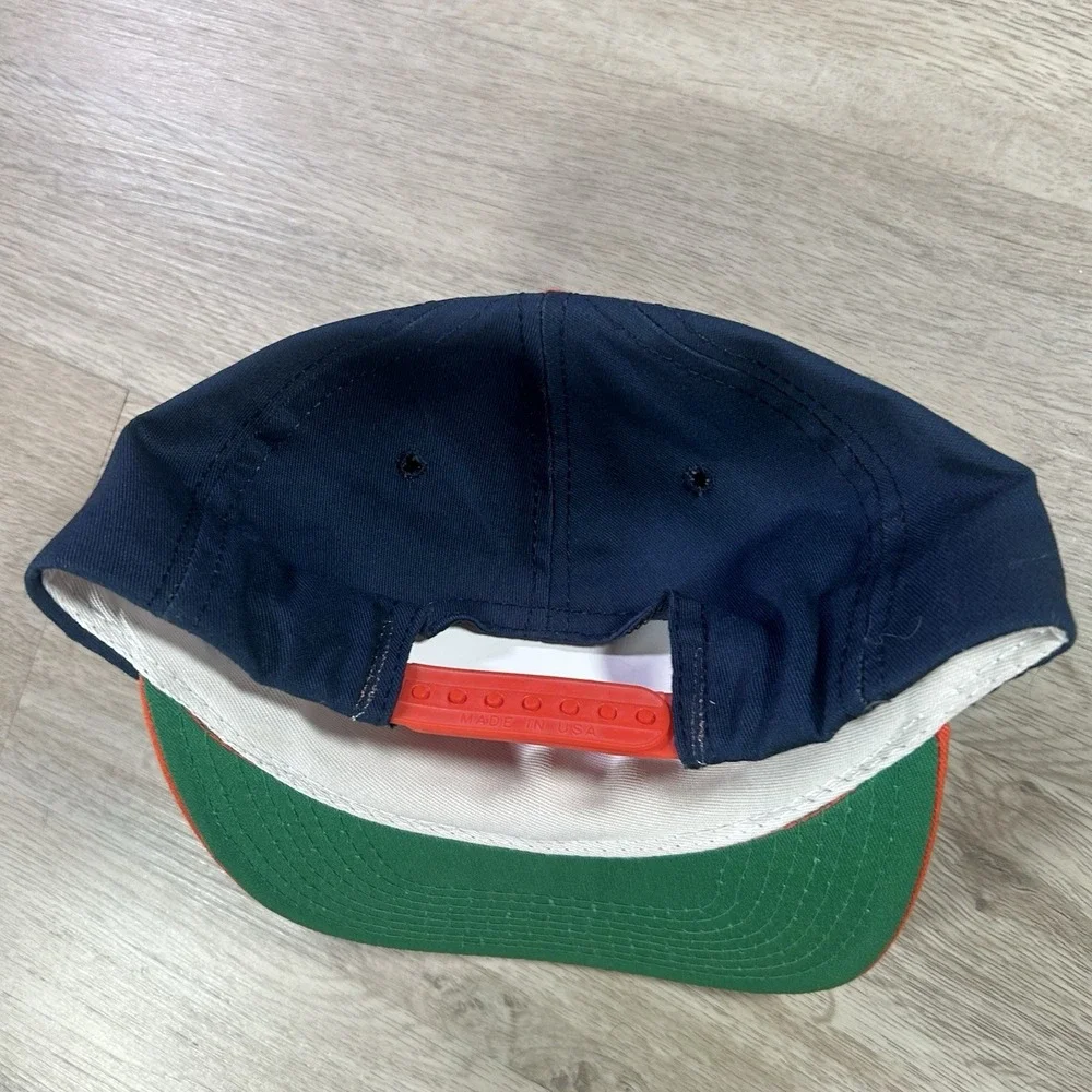 VTG Auburn Tigers Snapback Hat College NCAA Blue Orange P Cap Made in USA
